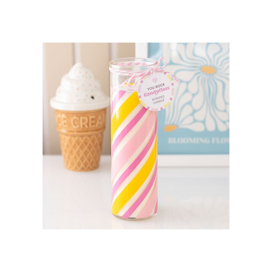 Candy Stripe Candyfloss Tube Candle
