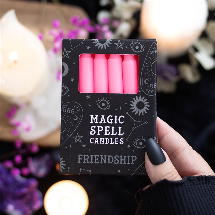 Set of 12 Pink 'Friendship' Spell Candles