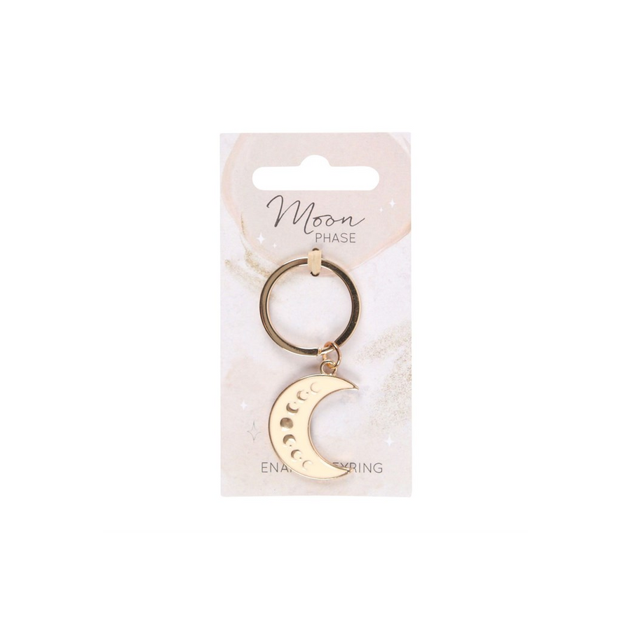 Moon Phase Crescent Enamel Keyring